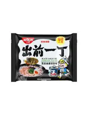 Nouilles Instantanées Japonaises (Demae Ramen) Saveur Porc Tonkatsu et Huile d'Ail Noir