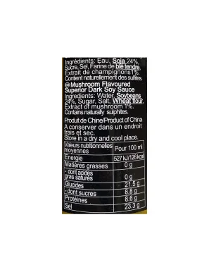 Sauce Soja Foncée (Chinoise) Aromatisée aux Champignons - 150mL