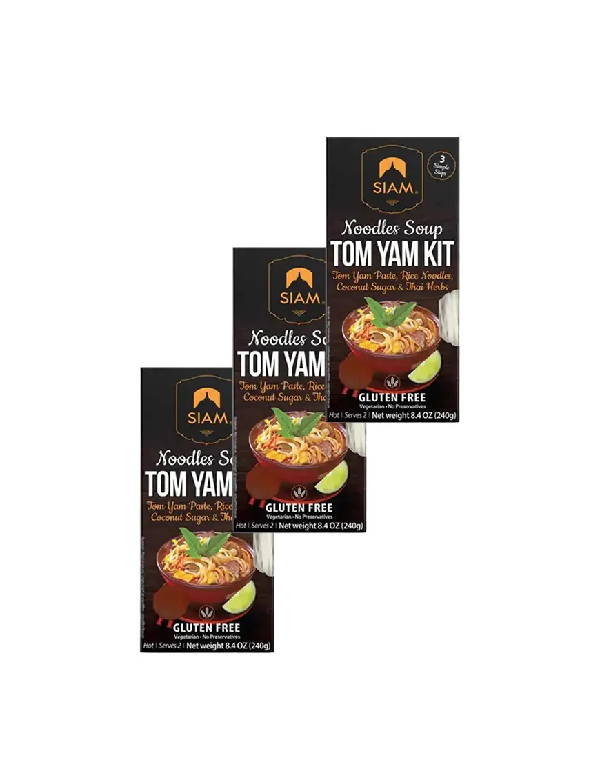 Bundle 3 Kits de nouilles pour soupe Tom Yam SIAM (240g) ??